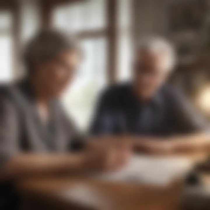 Elderly couple reviewing tax regulations