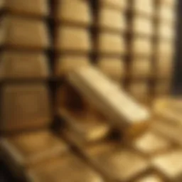 Gold bars stacked elegantly