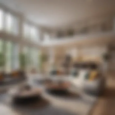 Interior layout of a duplex highlighting spacious living areas