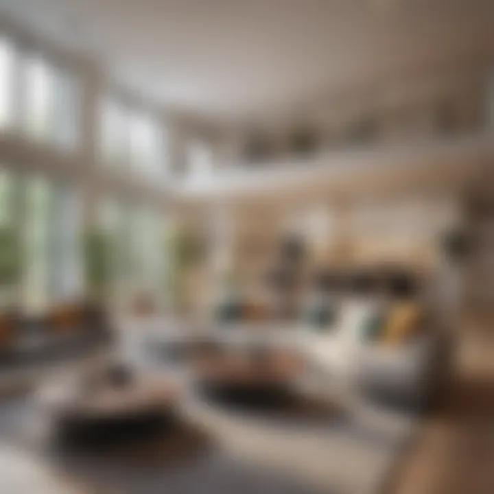 Interior layout of a duplex highlighting spacious living areas