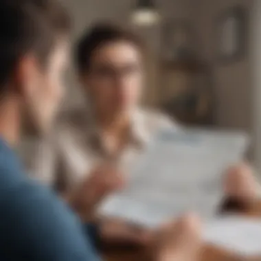 A person reviewing application forms for financial assistance