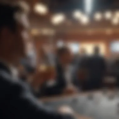 Networking for Investment Success Strategic networking event with professionals discussing investment opportunities