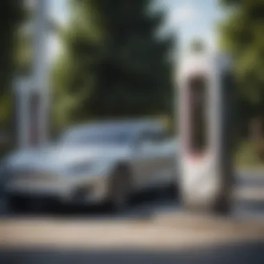 Tesla charging station in a sustainable environment