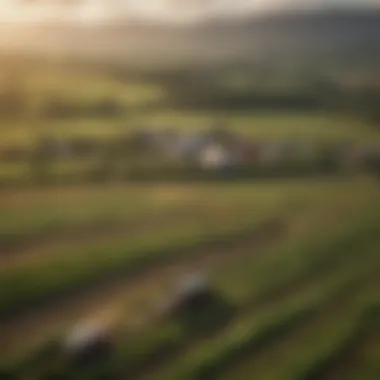 A lush farmland landscape illustrating agricultural diversity