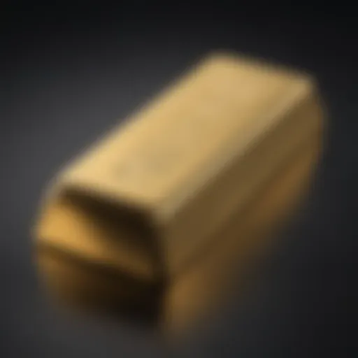 Close-up of a gold bullion bar