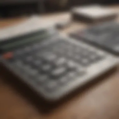 Calculator with condo and financial documents