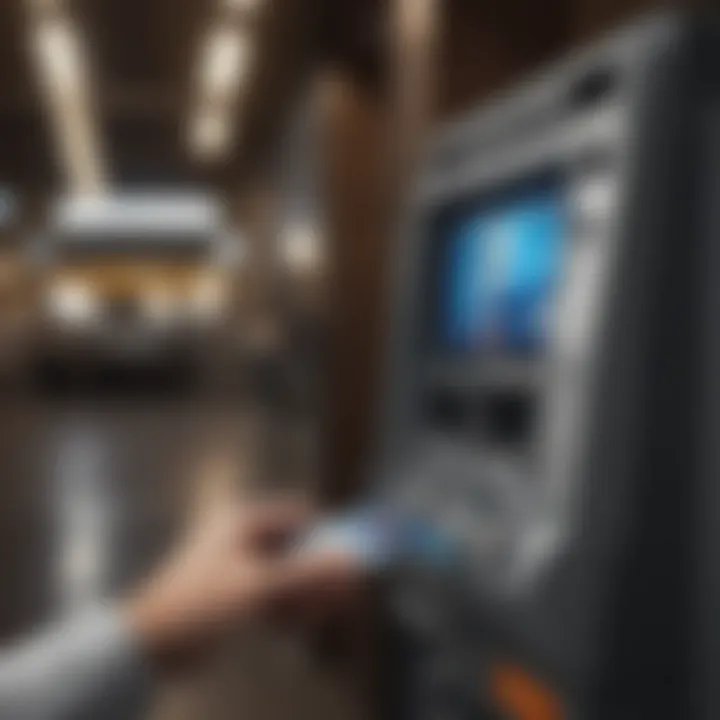 ATM displaying virtual card transaction